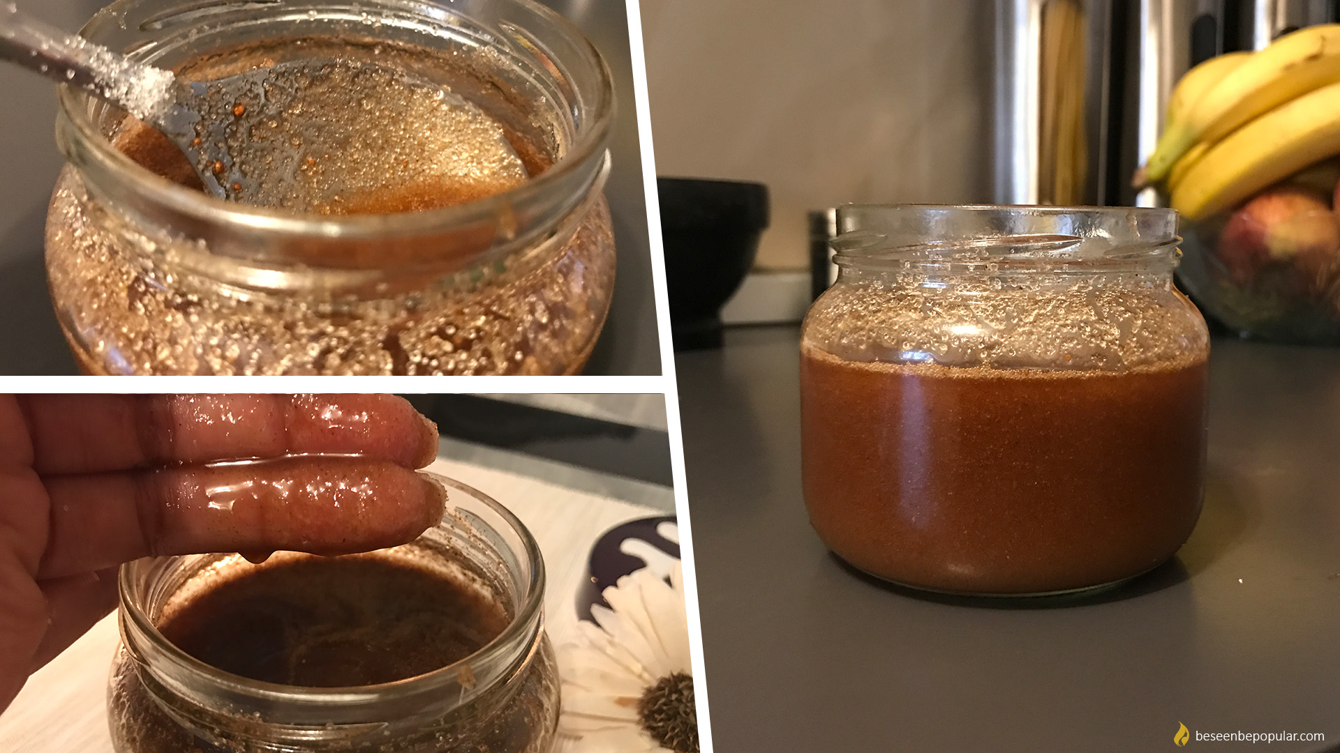 Homemade cinnamon sugar body scrub