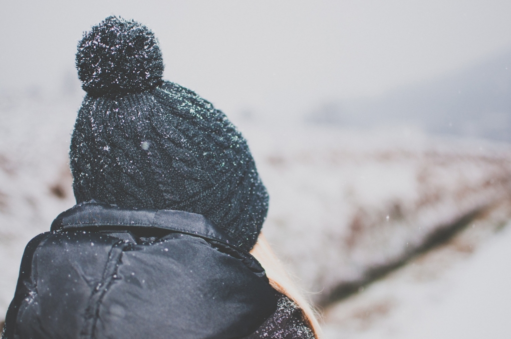 Booble on the top of a winter hat