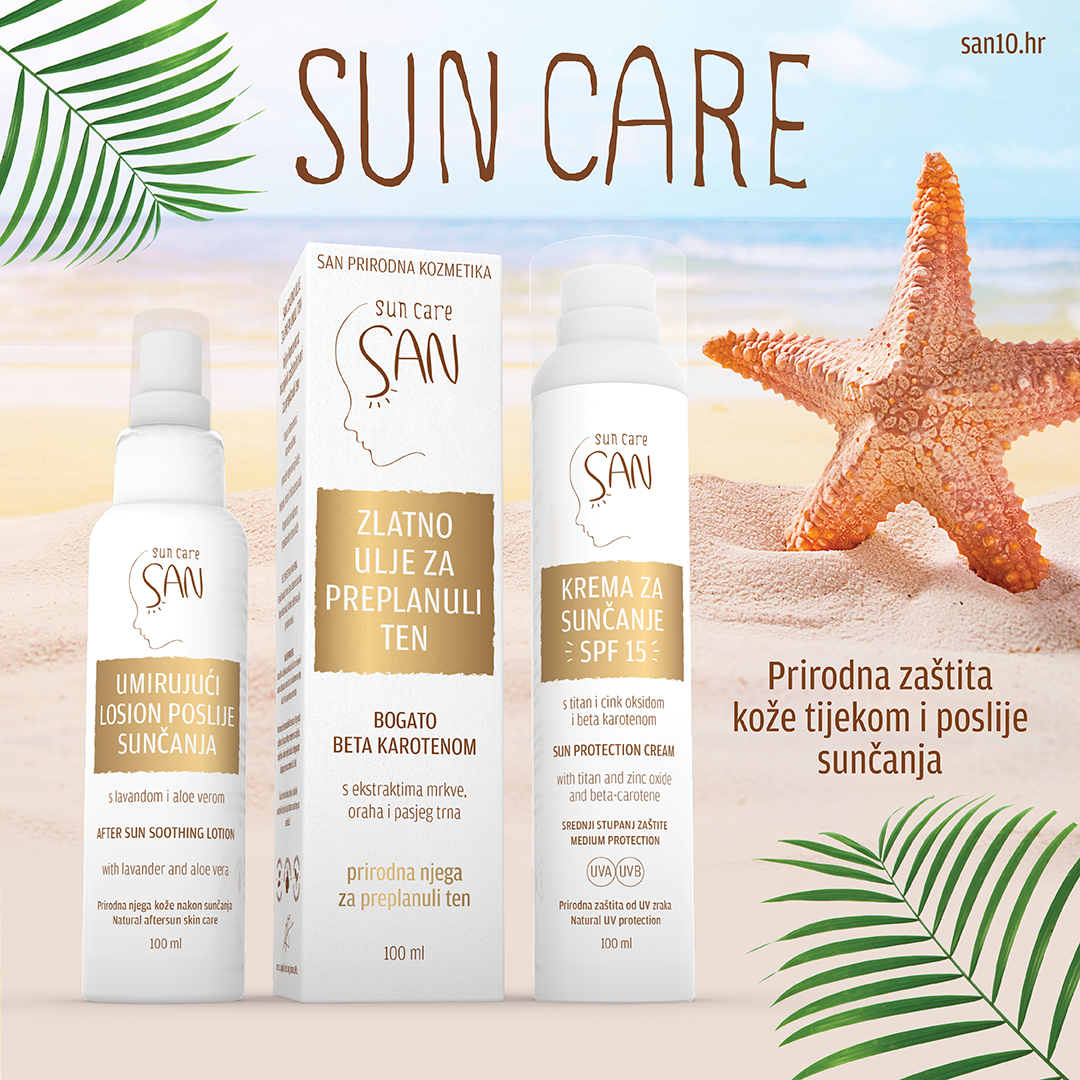 Prirodna zaštita kože tijekom sunčanja - San kozmetika
